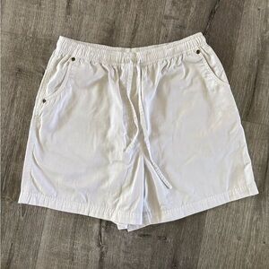 White Vintage High Waisted Drawstring Shorts